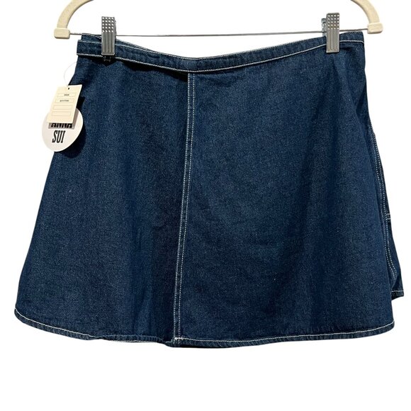 Anna Sui & UO Denim Wrap Mini Skirt, NWT, XS - Picture 3 of 10